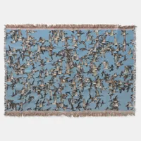 Stunning Winter Ducks in Flight Throw Blanket