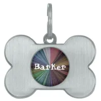 Circular Gradient Earthy Rainbow Pet Name Tag