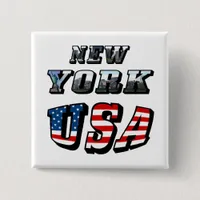 New York Picture and USA Flag Text Button