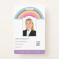 Rainbow Employee Photo ID Name Logo Portrait Badge