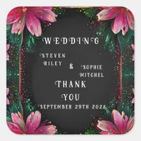 Blossoming Romance: A Full Floral Wedding Theme Square Sticker