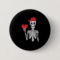 Roll Skeleton Hands Heart Valentines Day Skull Button