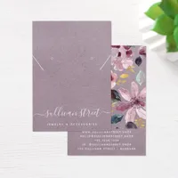 Lilac Floral Earrings Necklace Display Card