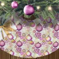 Magenta Gold Christmas Pattern#6 ID1009 Brushed Polyester Tree Skirt