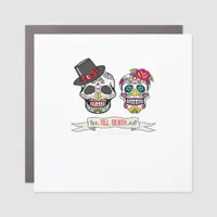 Till Death Do Us Skull Wedding Bride And Groom Pri Car Magnet