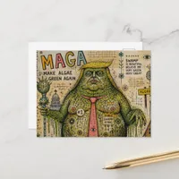 Swamp Monster Make Algea Green Again collage Postcard