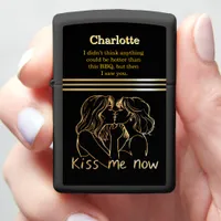 Romantic moment on a unique Pocket flame Zippo Lighter