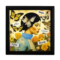 Vintage Lady, Butterflies, Flowers and Inspiring Gift Box