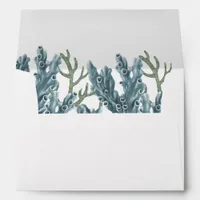 Blue Corals Under The Sea Wedding Envelope