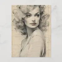 Gorgeous Vintage Woman Postcard