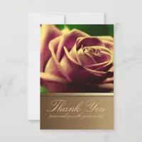 Vintage Rose Flower Thank You Note Invitation