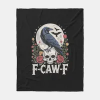 F-Caw-F Bird Crow Funny Crow Bird Cawing Grunge Re Fleece Blanket