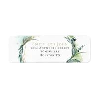 Watercolor Olive Leaf Wedding Return Address Label