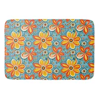 Groovy Flowers with Vintage Vibes Bath Mat