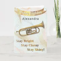 Trumpet Musical Instrument Personalized Birthday Card