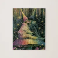 Whimsical Forest Mushroom Fairy Tale Romance Art Jigsaw Puzzle