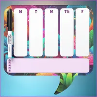 Tropical Flower Weekly Calendar and Notes Dry Erase Board