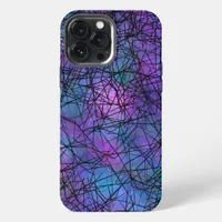 Purple and Black Abstract Line Unique Art    iPhone 13 Pro Max Case
