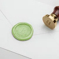 Modern Simple Monogram Name Date Wedding Wax Seal Stamp
