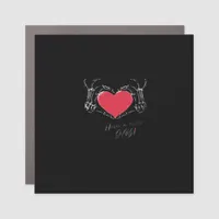 Have A Nice Day! Skeleton Hands With Heart Classic Car Magnet