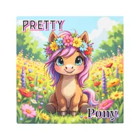 Pretty Pony | Cute Cartoon Kid's Nursery Art