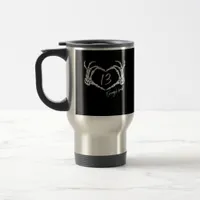 Skeleton Heart Hand Minimal Classic Design Travel Mug