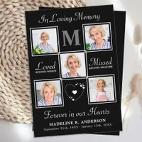 Modern Memorial 5 Photo Funeral Prayer Card