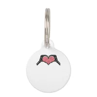 Skeleton Hand Heart Sign Valentines Day Classic Pet ID Tag