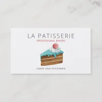 Modern Cute Blue Cake Bakery Pastry Chef Bus Business Card