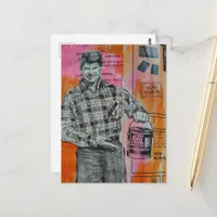 Retro Paint Man Collage Postcard