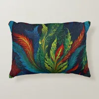 Colourful Feather pattern Accent Pillow