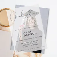 Modern Simple Custom Graduation Party Overlay  Vellum Invitations