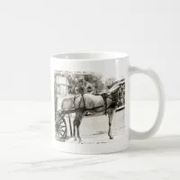 Grey Amish Horse in Black and White Coffee Mug