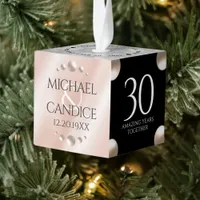 Elegant 30th 46th Pearl Wedding Anniversary Cube Ornament