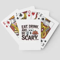 Eat Drink Be Scary Halloween Pumpkin Creative Styl Poker Cards