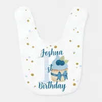 Baby Boy 1st Birthday Party Cupcake  Baby Bib
