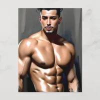 Topless Man Postcard