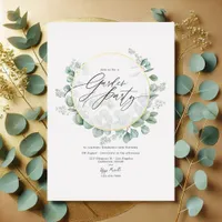 Geometric Eucalyptus Herbarium Garden Party Foil Invitation