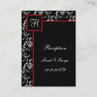 Red Black Damask Wedding Invitations