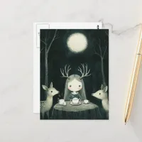 Picnic With Deer Postcard