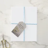 Pearls, Ring and Blue Lace Wedding Favor Tags