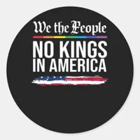 No Kings Day Classic Patriotic Style Classic Round Sticker