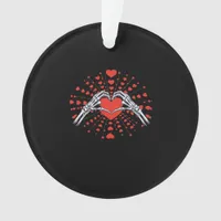 Skeleton Hand Heart Valentines Day Funny 2025 Hear Ornament