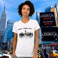 New York City Skyline Ladies White T-Shirt