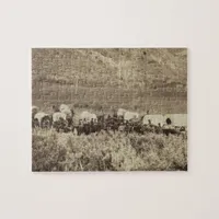 Emigrant Train in Echo Canyon Photograph Jigsaw Puzzle