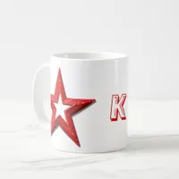 Mug - Red Stars and Initial