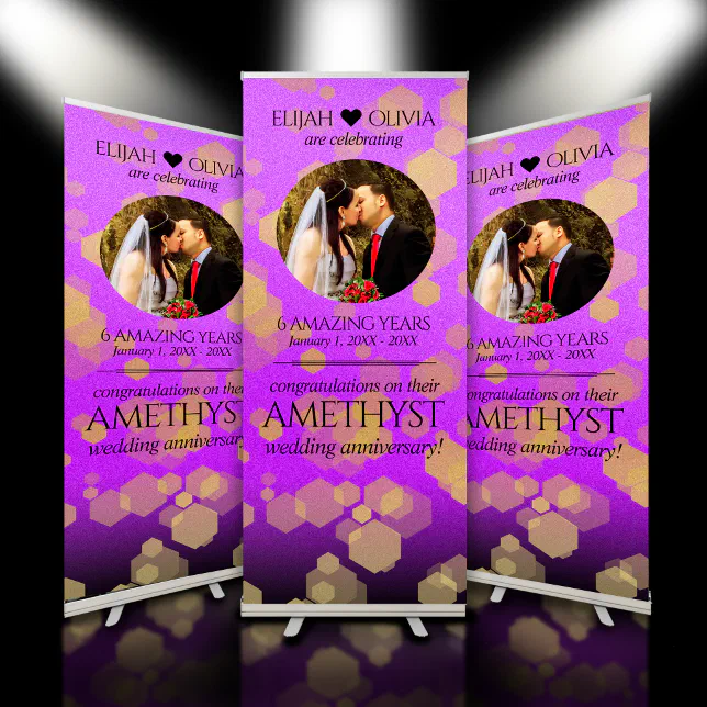 6th 33rd 47th 48th Amethyst Wedding Anniversary Retractable Banner