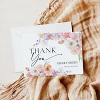 Colorful Floral Flat Thank You Card