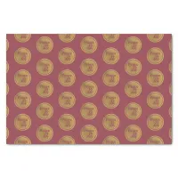 Peace & Joy, Burgundy and Gold Christmas Holiday Tissue Paper