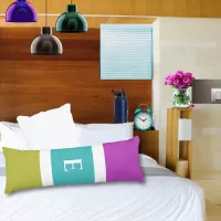 Modern Stylish Color Block Stripe Monogram Body Pillow